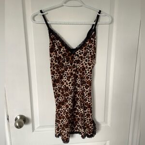 Brown and black cheetah print mini dress